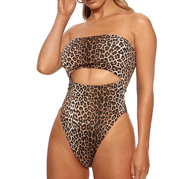 Naked Wardrobe cut out leopard monokini bodysuit - Picture 4 of 5